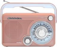 studebaker sb2002rg portable am/fm radio with headphone jack and aux-in jack for listening to other audio sources (rose gold/white) logo