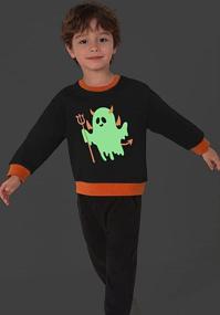 img 2 attached to 🎃 Halloween Skeleton Crewneck Sweatshirt: Must-Have Boys' Clothing for Spooky Season