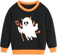 🎃 halloween skeleton crewneck sweatshirt: must-have boys' clothing for spooky season logo