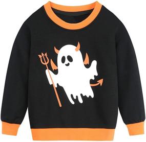 img 4 attached to 🎃 Halloween Skeleton Crewneck Sweatshirt: Must-Have Boys' Clothing for Spooky Season