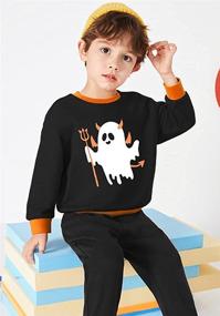 img 3 attached to 🎃 Halloween Skeleton Crewneck Sweatshirt: Must-Have Boys' Clothing for Spooky Season