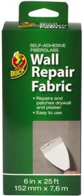 img 4 attached to 🦆 Duck Brand Self-Adhesive Drywall Repair Fabric - White, 6-Inch by 25 Feet - Single Roll