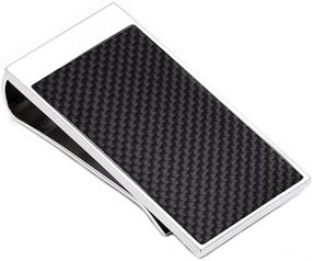 img 4 attached to 💼 Silver Carbon Fiber Stainless Wallet Holder