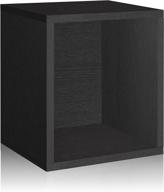 🗄️ way basics cube plus cubby organizer: tool-free assembly & stylishly sustainable black wood grain design logo