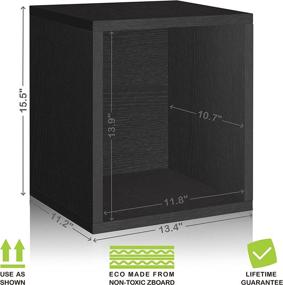 img 3 attached to 🗄️ Way Basics Cube Plus Cubby Organizer: Tool-Free Assembly & Stylishly Sustainable Black Wood Grain Design