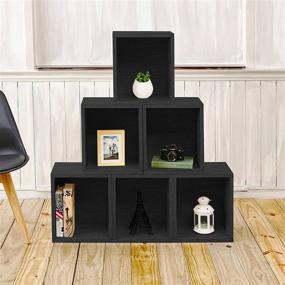 img 2 attached to 🗄️ Way Basics Cube Plus Cubby Organizer: Tool-Free Assembly & Stylishly Sustainable Black Wood Grain Design