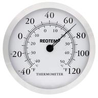🌡️ reotemp wt12: sleek 12 inch analog wall thermometer with brushed aluminum metal bezel & glass lens logo