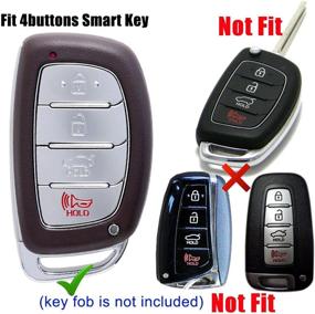 img 3 attached to Coolbestda Rubber Smart Key Fob Remote Cover Case Protector Keyless Jacket For 2018 2017 2016 Hyundai Tucson Elantra Sonata 4Buttons (NOT FIT Flip/Pop Out/Folding Key