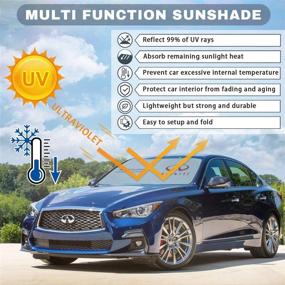 img 3 attached to 🌞 GZSH Windshield Sun Shade: Ultimate Sun Protection for Infiniti Cars - Q50 Q60 Q70 QX50 QX60 QX80 EX FX G M Series Accessories