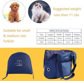 img 1 attached to 🐾 Blue Pet Carrier Purse Tote Bag with Foldable Design and Sturdy Support for Small Dogs and Cats – Ideal for Comfortable Travel