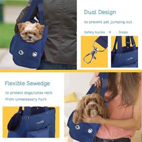 img 2 attached to 🐾 Blue Pet Carrier Purse Tote Bag with Foldable Design and Sturdy Support for Small Dogs and Cats – Ideal for Comfortable Travel