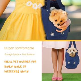 img 3 attached to 🐾 Blue Pet Carrier Purse Tote Bag with Foldable Design and Sturdy Support for Small Dogs and Cats – Ideal for Comfortable Travel