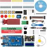 набор начального уровня keywish arduino mega 2560 scratch - полный супер-базовый комплект для atmega328p | 15 пошаговых учебников | совместим с arduino ide, mixly, scratch, mblock | поддерживается графическое программирование логотип