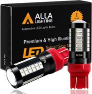 🔴 alla lighting 2800lm t20 wedge 7440 7443 led bulbs: red brake tail lights & turn signal blinker lamps 7444 7440ll 7443ll xtreme super bright 5730 33-smd taillights upgrade - shop now! logo