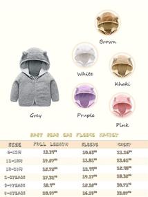 img 1 attached to 🐻 Little Kids Bear Ears Hooded Zipper Coral Fleece Jacket Outerwear - Voopptaw