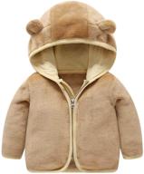 🐻 little kids bear ears hooded zipper coral fleece jacket outerwear - voopptaw logo