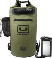 🌊 ultimate waterproof dry bag: front zippered pocket, side pocket, padded shoulder straps, and ipx8 waterproof cellphone case - ideal for water sports logo