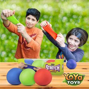img 1 attached to YoYa Toys Pull, Stretch and Squeeze Stress Balls - 3 Pack - Elastic Construction Sensory Balls for Stress Relief, Anxiety, Autism and More