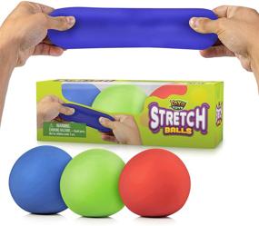 img 3 attached to YoYa Toys Pull, Stretch and Squeeze Stress Balls - 3 Pack - Elastic Construction Sensory Balls for Stress Relief, Anxiety, Autism and More
