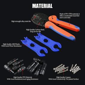 img 2 attached to 🔌 Hilitchi Solar Panel Cable Crimping Tools for 2.5-6.0mm² PV Cable with 10pcs Male Female Solar Panel Connectors and 1 Pair of Spanners