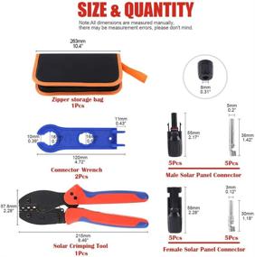 img 3 attached to 🔌 Hilitchi Solar Panel Cable Crimping Tools for 2.5-6.0mm² PV Cable with 10pcs Male Female Solar Panel Connectors and 1 Pair of Spanners