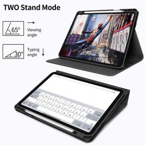 img 1 attached to iPad Pro 12.9 2021 Case - 5th/4th/3rd Gen PU Leather Cover with Pencil Holder, Pocket Strap, Folio Stand, Soft TPU Back, Shockproof - Supports 2nd Gen Pencil & Wireless Charging