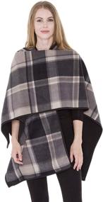 img 3 attached to Womens Winter Button Fleece Poncho Women's Accessories in Scarves & Wraps