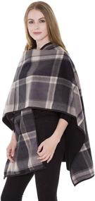 img 2 attached to Womens Winter Button Fleece Poncho Women's Accessories in Scarves & Wraps