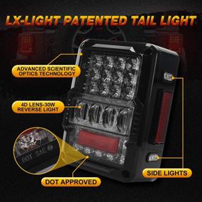 img 3 attached to 🚗 2007-2017 Фонарь заднего хода Jeep Wrangler JK с 4D светодиодами - Габаритные фонари заднего хода Дневные ходовые огни с утверждением DOT и EMC