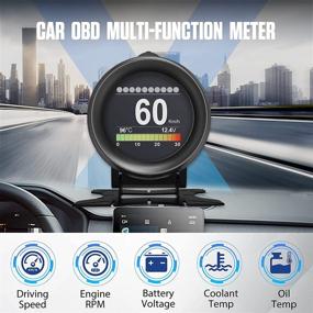 img 3 attached to 🚗 Автомобильный инструмент Autool X60 для OBD2: многофункциональный спидометр и диагностический инструмент: сигнал о превышении скорости, температура воды / масла, напряжение аккумулятора, чтение / очистка кодов неисправностей - идеально подходит для автомобилей, внедорожников и пикапов на 12 В OBDII