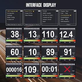 img 1 attached to 🚗 Автомобильный инструмент Autool X60 для OBD2: многофункциональный спидометр и диагностический инструмент: сигнал о превышении скорости, температура воды / масла, напряжение аккумулятора, чтение / очистка кодов неисправностей - идеально подходит для автомобилей, внедорожников и пикапов на 12 В OBDII