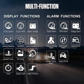 img 2 attached to 🚗 Автомобильный инструмент Autool X60 для OBD2: многофункциональный спидометр и диагностический инструмент: сигнал о превышении скорости, температура воды / масла, напряжение аккумулятора, чтение / очистка кодов неисправностей - идеально подходит для автомобилей, внедорожников и пикапов на 12 В OBDII