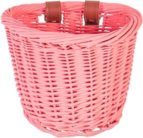 img 1 attached to 🚲 Timoo Kids Bike Basket for Girls: Elegant Wicker Front Handlebar Basket - Pink Bicycle Accessory with Leather Straps