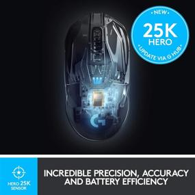 img 2 attached to Logitech G903 LIGHTSPEED Wireless Gaming Mouse with Hero 25K Sensor, PowerPlay Compatibility, 140+ Hour Rechargeable Battery, Lightsync RGB, and 25,600 DPI - Ambidextrous Design at 107G+10G Optional Weight