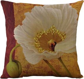 img 2 attached to 🌸 WOMHOPE Set of 4 Vintage Flower Throw Pillow Covers - Trendy Cushion Cases for Living Room, Couch and Bed