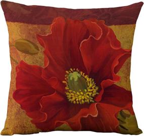 img 1 attached to 🌸 WOMHOPE Set of 4 Vintage Flower Throw Pillow Covers - Trendy Cushion Cases for Living Room, Couch and Bed