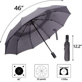 img 1 attached to 🌂 Travel Umbrella with Dual Vents for Maximum Windproofing