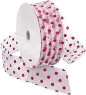 🎀 stunning morex ribbon wired ribbon, white/red dots: enchanting decor for any occasion logo
