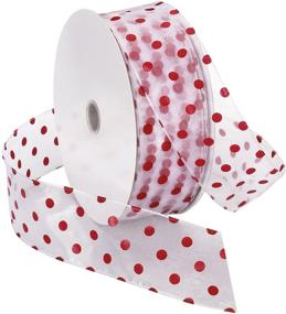 img 1 attached to 🎀 Stunning Morex Ribbon Wired Ribbon, White/Red Dots: Enchanting Decor for Any Occasion