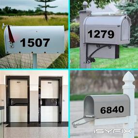 img 3 attached to 🏢 2 Sets of iSYFIX Black Vinyl Number Stickers - Premium 4 Inch Self Adhesive Decals, Perfect for Mailbox, Signs, Window, Door, Cars, Trucks, Home, Business, Address Number - Indoor or Outdoor Use