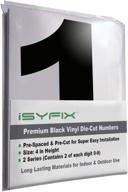 🏢 2 sets of isyfix black vinyl number stickers - premium 4 inch self adhesive decals, perfect for mailbox, signs, window, door, cars, trucks, home, business, address number - indoor or outdoor use логотип