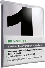 img 4 attached to 🏢 2 Sets of iSYFIX Black Vinyl Number Stickers - Premium 4 Inch Self Adhesive Decals, Perfect for Mailbox, Signs, Window, Door, Cars, Trucks, Home, Business, Address Number - Indoor or Outdoor Use