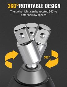 img 3 attached to 🔧 Улучшите его набор инструментов с универсальным набором адаптеров для электрического дрели: 3 шт. адаптера для гаечных насадок с поворотной на 360° шестигранной хвостовиком для ударного отвертки