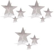 ⭐️ beistle silver 3-d foil star centerpieces, set of 9, sizes ranging from 3 inches to 8 inches logo