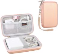 🌸 canboc carrying case for macbook air pro charger, iphone 12/12 pro magsafe charger, usb c hub, type c hub, usb multiport adapter - rose gold logo
