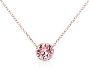 img 4 attached to 💎 Sterling Silver Solitaire Necklace with Swarovski Crystals - Jewelry for Girls