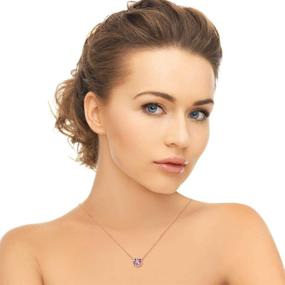 img 3 attached to 💎 Sterling Silver Solitaire Necklace with Swarovski Crystals - Jewelry for Girls