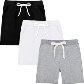 img 4 attached to Shop Now for Auranso 3-Pack Toddler Boys and Girls Active Running Shorts!