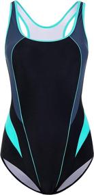 img 4 attached to SCSKC Athletic Swimsuits Racerback Monokini Sports & Fitness