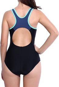 img 1 attached to SCSKC Athletic Swimsuits Racerback Monokini Sports & Fitness